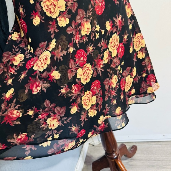 Compagnie Internationale Express Vintage Floral Short Skater Y2K Skirt Ruffled M - Picture 6 of 15